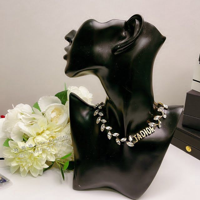 Dior飾品 迪奧經典熱銷款jadior馬眼柳葉項鏈 頸鏈  zgd1053